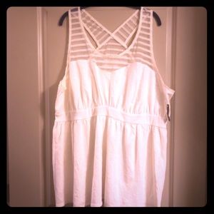 Lane Bryant Ivory Racerback Tank Top